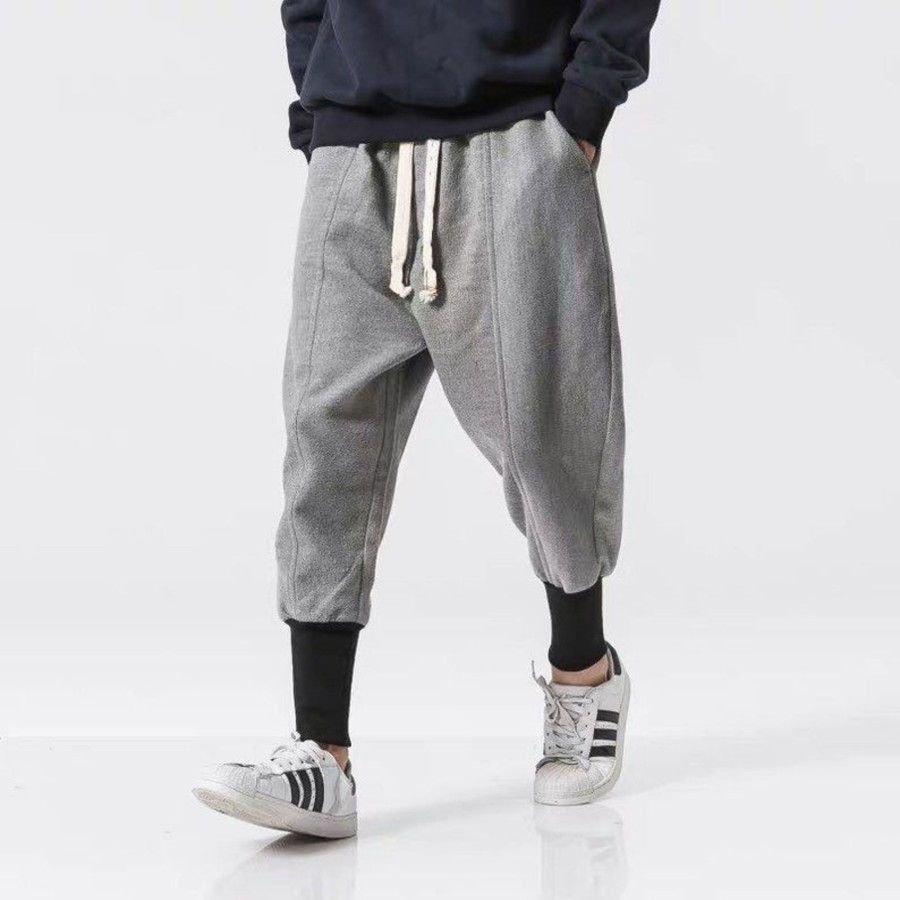 Men Styched Fashion | Grey Jogger Harem Pants