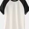 Men Styched Fashion | Colour Blocking T-Shirt Black U0026 White