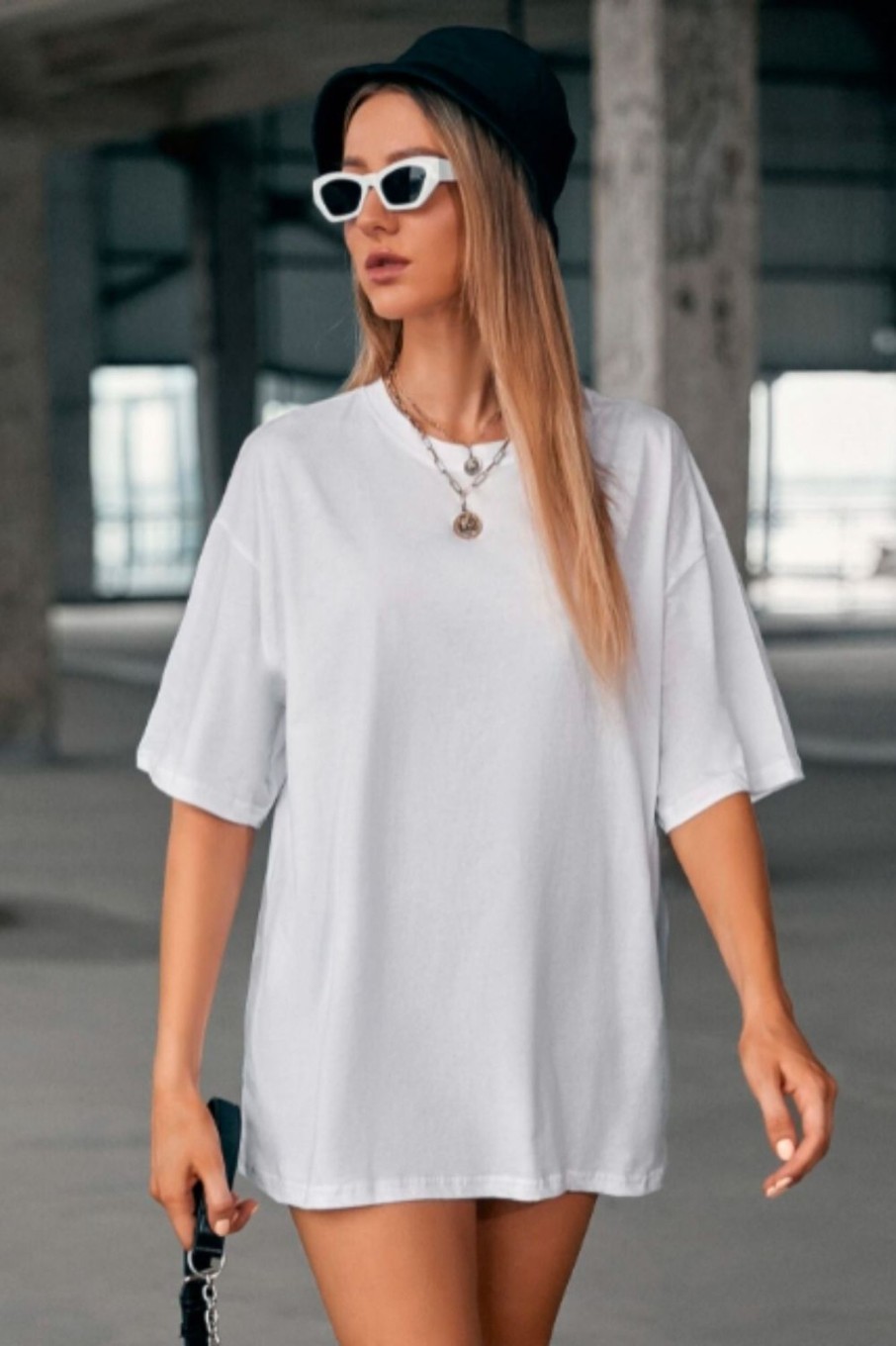 Women Styched Fashion | Boxy Tee Jersey Dress