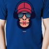 Men Styched Fashion | Bura Mat Dekho, Bolo, Suno - Wise Monkey - Blue Printed Casual Tshirt Online