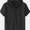 Men Styched Fashion | Black Hoodie T-Shirt