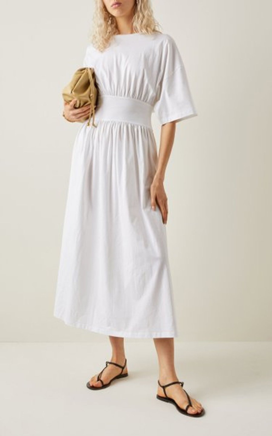 Women Styched Fashion | White Cotton Tee Dress