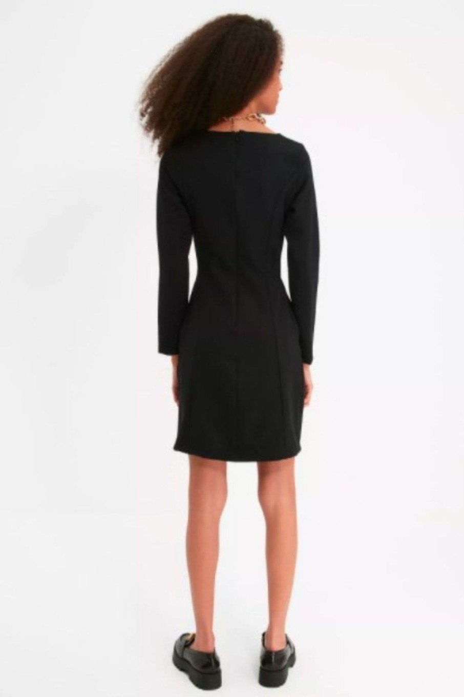 Women Styched Fashion | Beautiful Black Buttoned Full Sleeve Dress