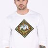 Men Styched Fashion | Outdoor Expedition Lost In Woods - White Full Sleeve T-Shirt Cotton