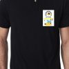 Men Styched Fashion | Black Premium Polo T-Shirt With Memphis Style Pocket Print