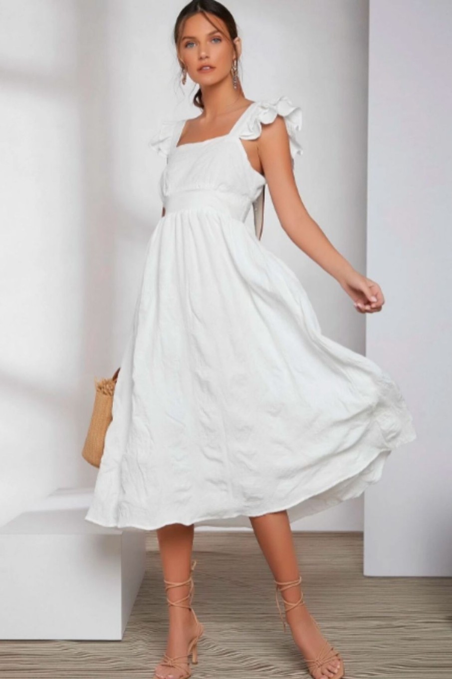 Women Styched Fashion | Tiered Backless Bow Dress