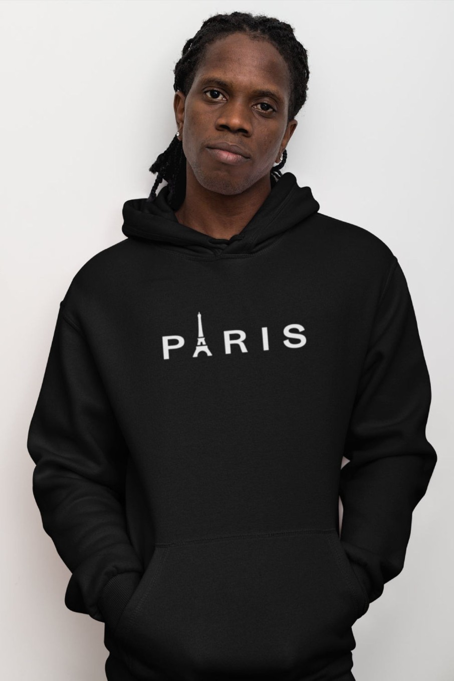 Men Styched Fashion | Paris Premium Non Zipper Black Hoodie