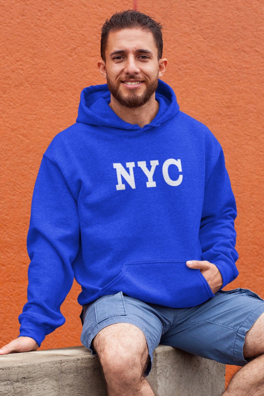 Men Styched Fashion | Nyc Premium Non Zipper Blue Hoodie