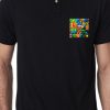 Men Styched Fashion | Black Premium Polo T-Shirt With Colorful Geometric Shapes Pocket Print