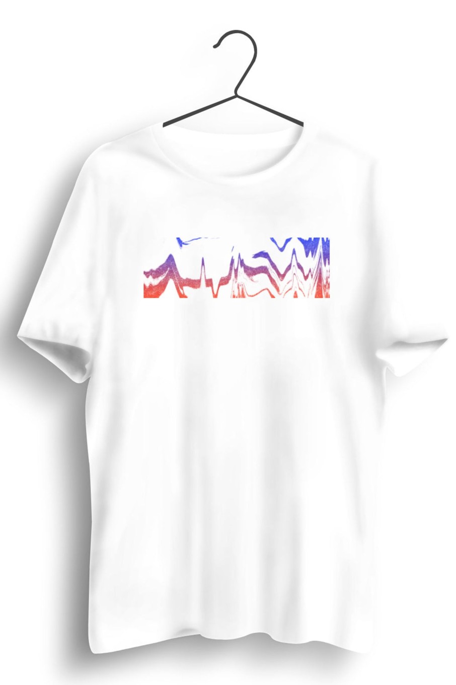 Men Styched | Techno Wave Graphic Printed White Tshirt