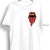 Men Styched | Punk Dracula Graphic Printed White Tshirt