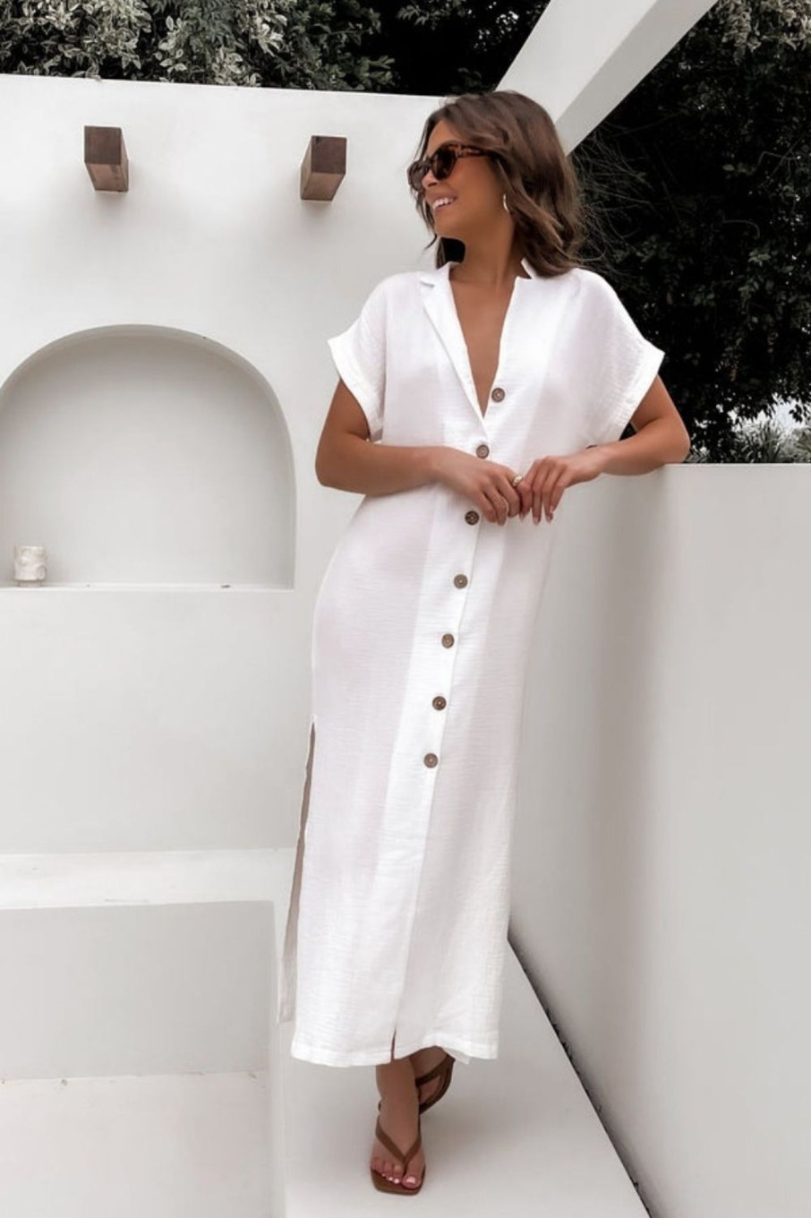 Women Styched Fashion | Stalker White Maxi Dress