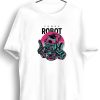 Men Styched | Funky Robot Graphic Printed White Tshirt