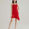 Women Styched Fashion | Red Twilight Asymmetric Slip Dress