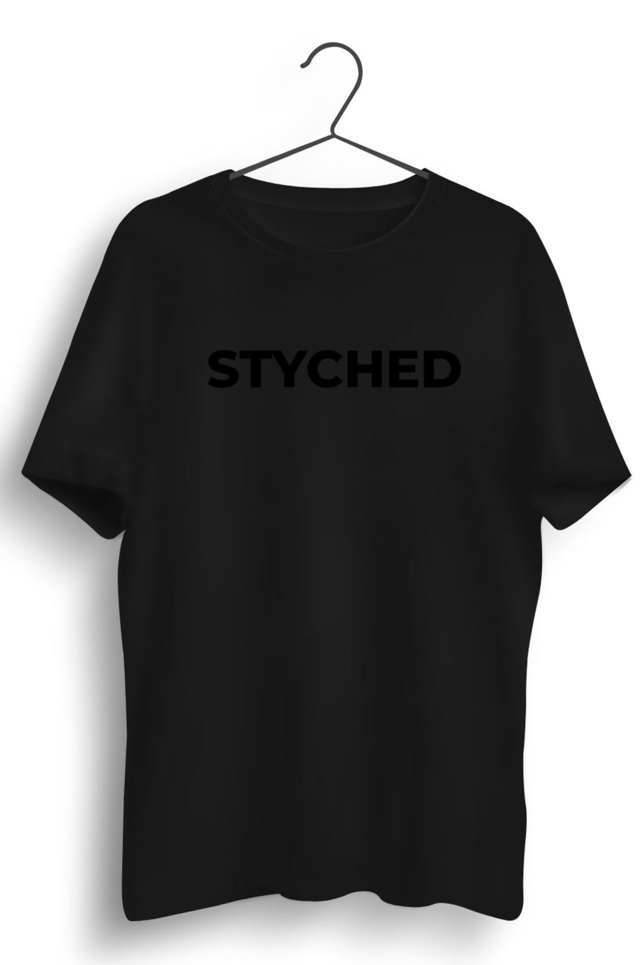 Men Styched | Styched Font All Black Tshirt