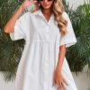 Women Styched Fashion | Asymmetrical Button Down Shirt Dress