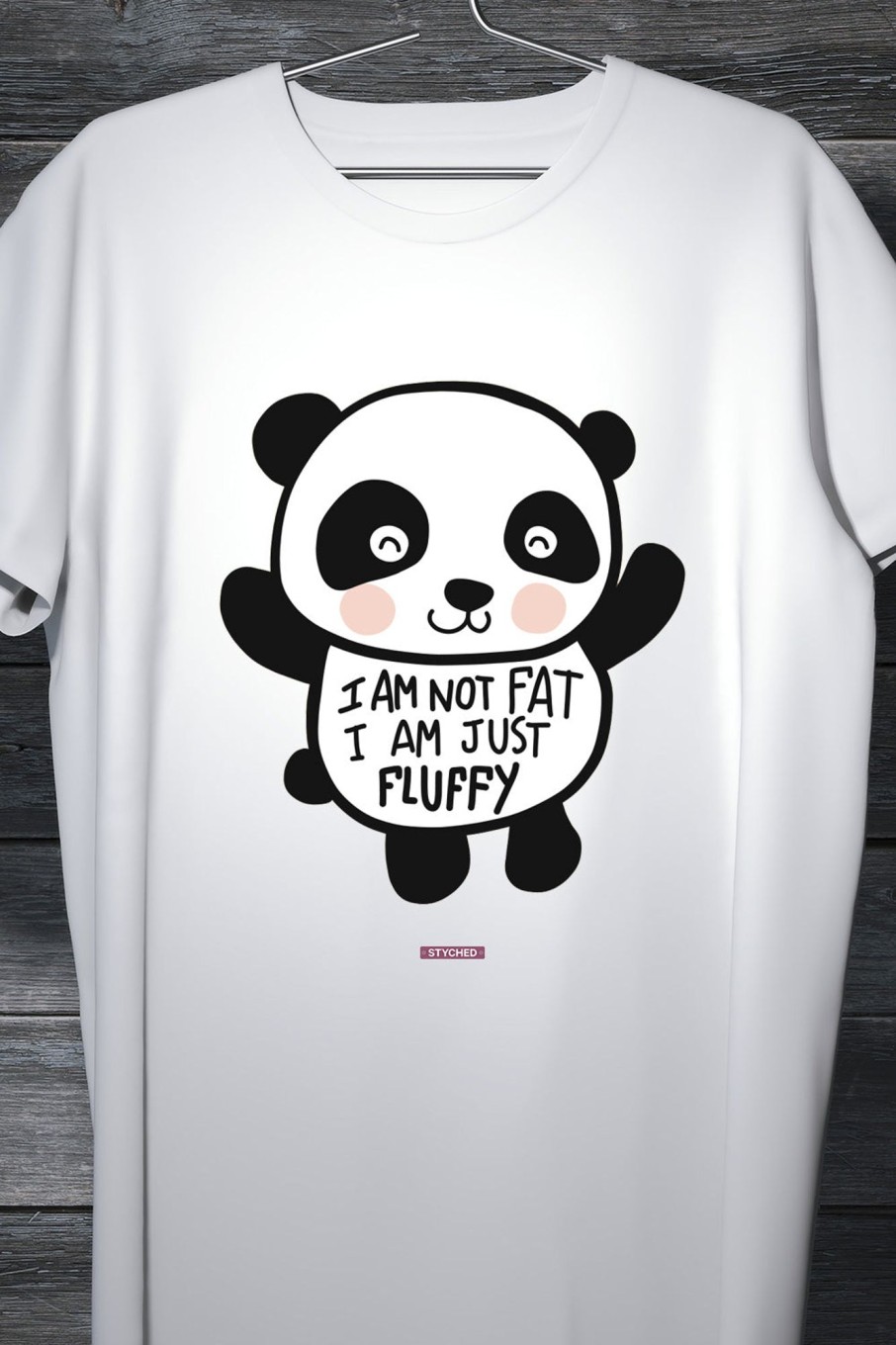 Men Styched Fashion | I Am Not Fat I Am Just A Little Fluffy - Funny Casual White T-Shirt