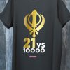 Men Styched Fashion | Kesari Fan Tee - Limited Edition Golden Print 21 Vs 10000 Inspirational Tshirt Black