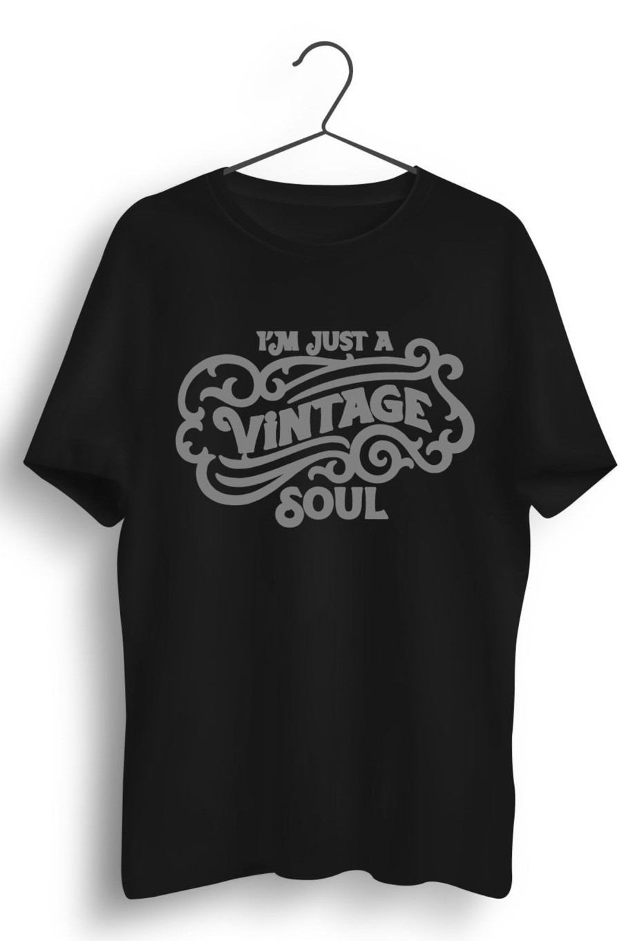 Men Styched | Vintage Soul Graphic Printed Black Tshirt