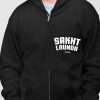 Men Styched Fashion | Sakht Launda - Full Zip Premium Hoodies Black No Threads