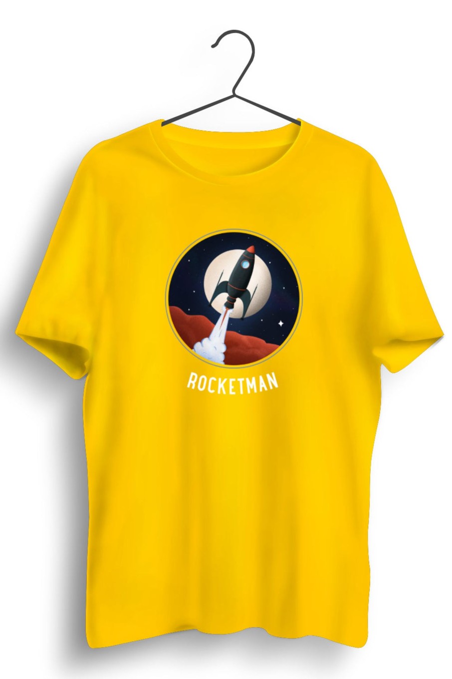 Men Styched | Rocketman Graphic Printed Yellow Tshirt