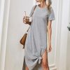 Women Styched Fashion | Split Hem Tee Dress