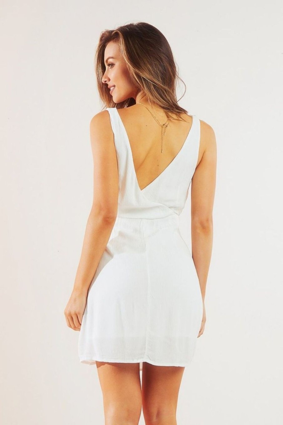 Women Styched Fashion | Wrap Mini Dress White