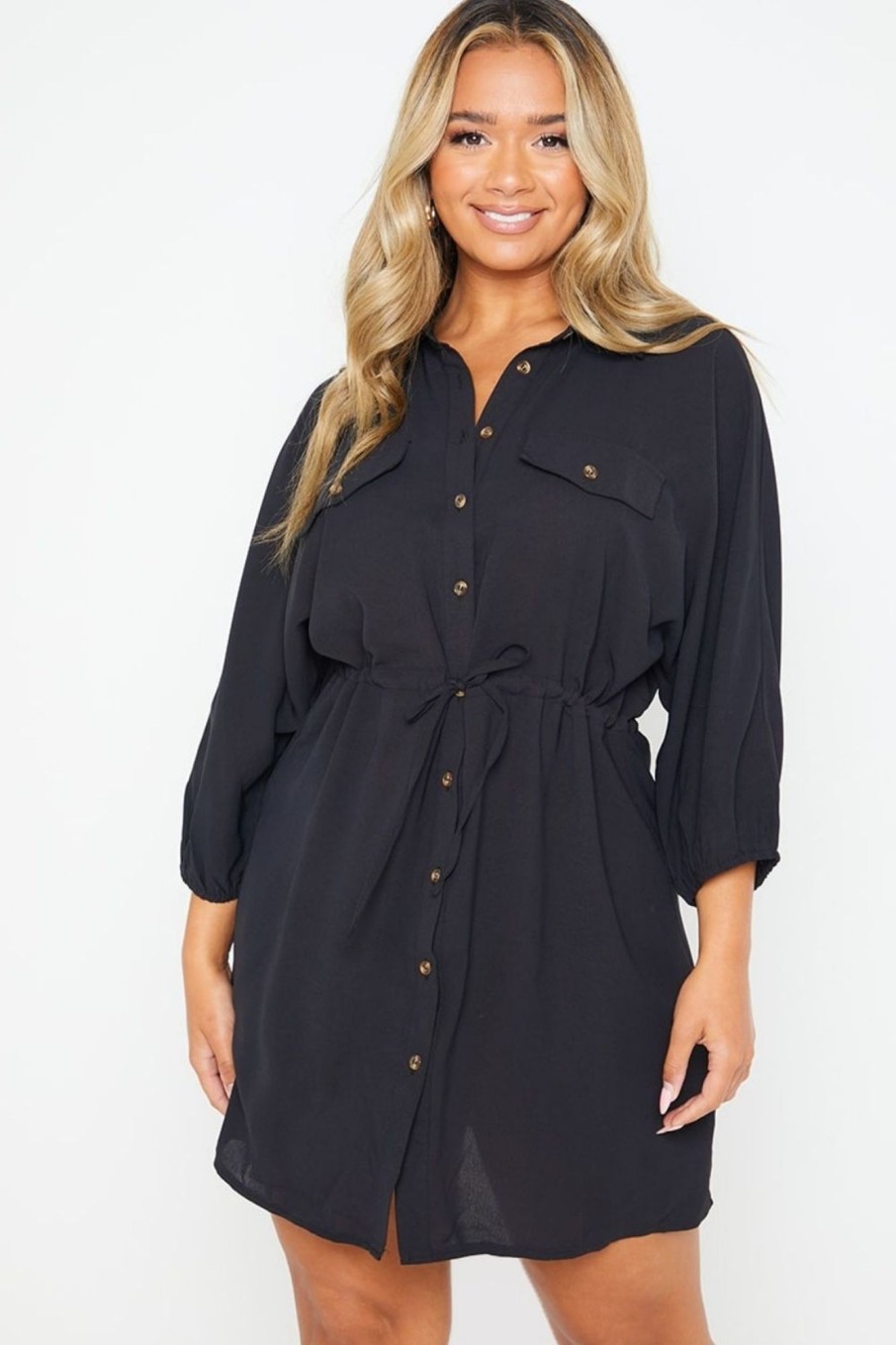 Women Styched Fashion | Black Shirt Dress