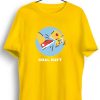 Men Styched Fashion | Chal Hatt Graphic Printed Yellow Tshirt