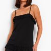 Women Styched Fashion | Black Strappy Mini Dress