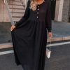 Women Styched Fashion | Half Button Maxi Dress