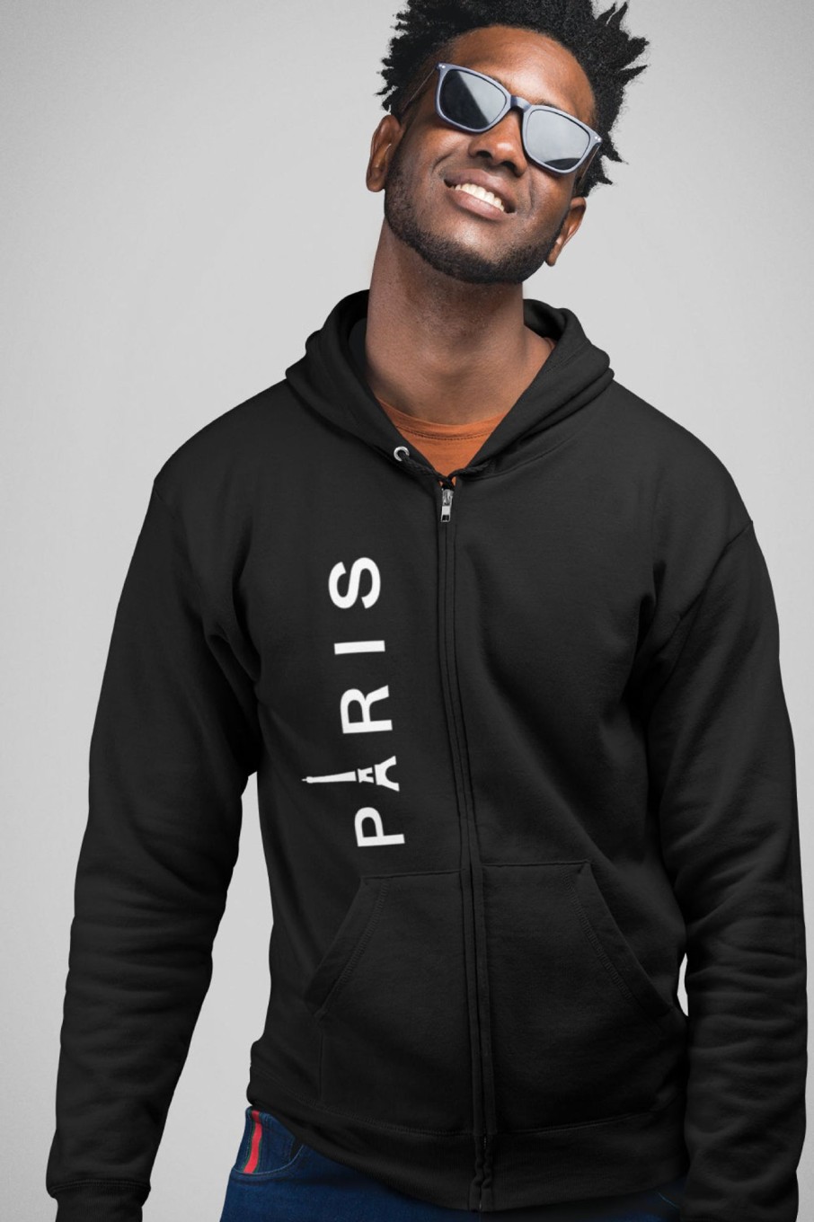 Men Styched Fashion | Paris Premium Zipper Black Hoodie