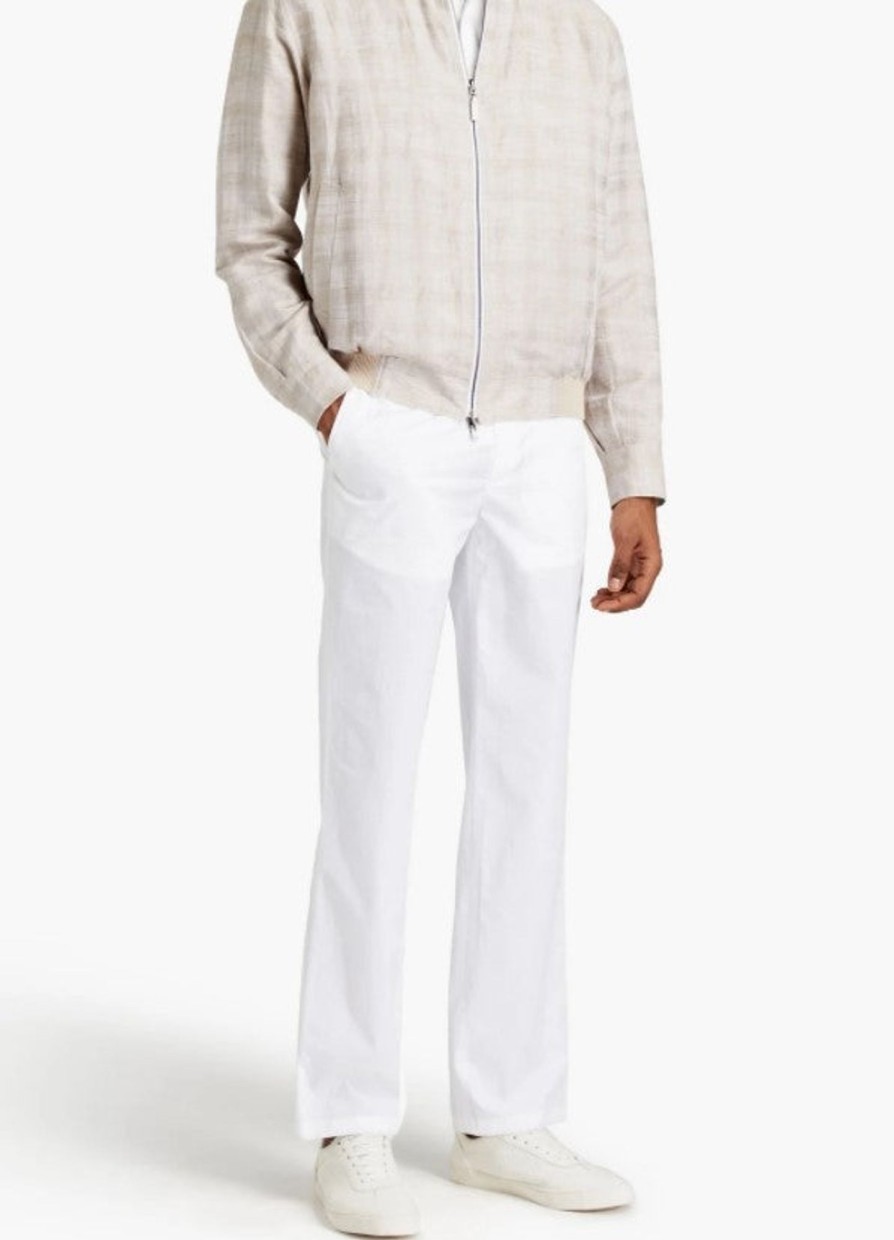 Men Styched Fashion | White Cotton-Poplin Pants