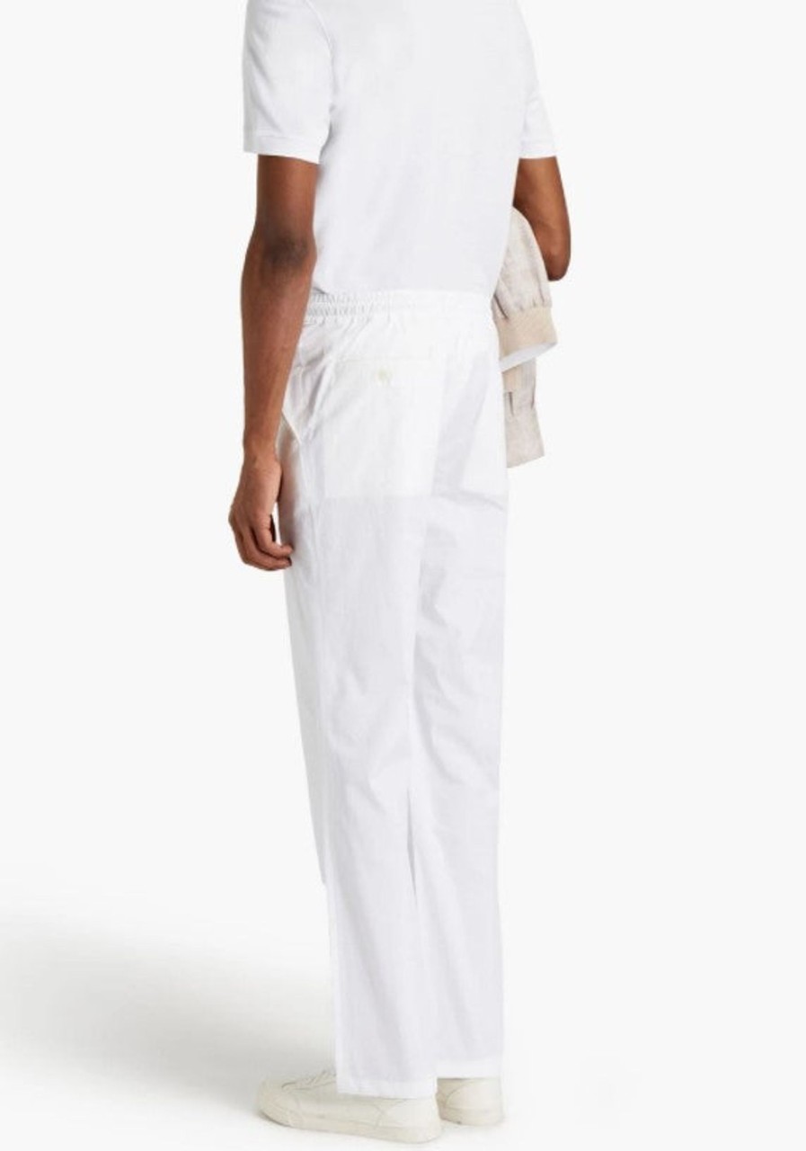 Men Styched Fashion | White Cotton-Poplin Pants