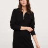 Women Styched Fashion | Black Zipper Neck Dress