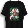 Men Styched Fashion | Wild And Free Graphic T-Shirt Black Color