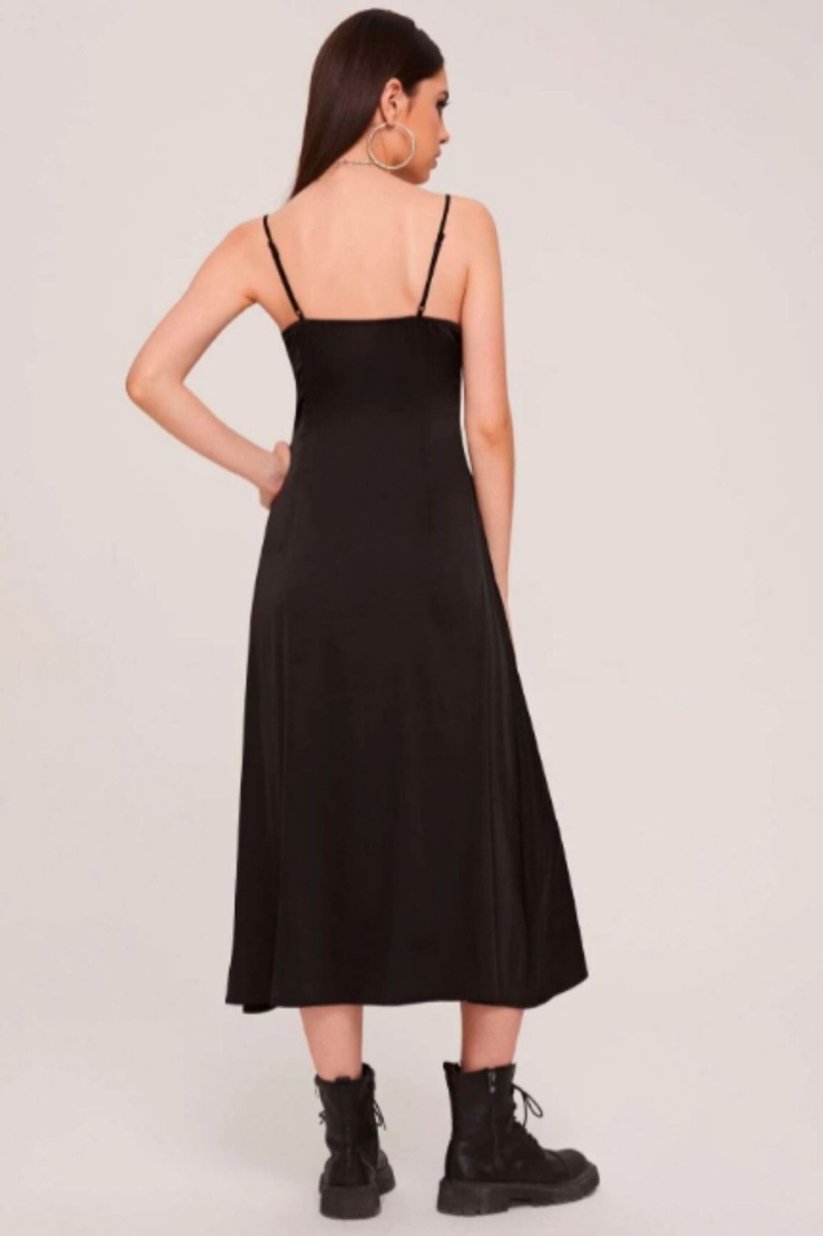 Women Styched Fashion | Ruched Bust Satin Cami Dress