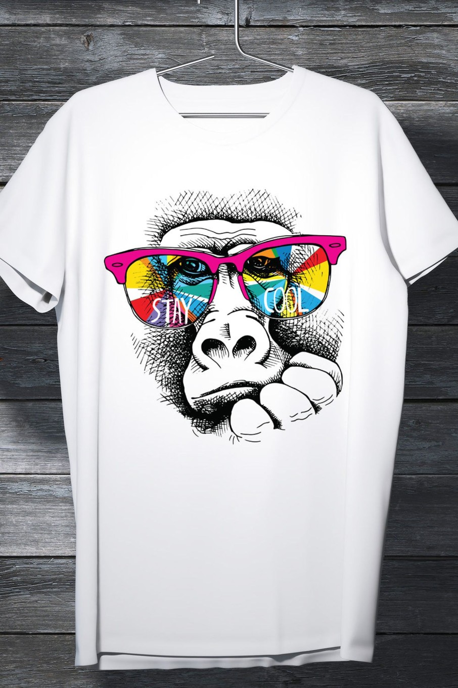 Men Styched Fashion | Stay Cool - Monkey With Goggles Cool Printed Tshirt