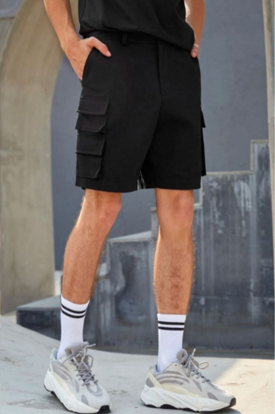 Men Styched Fashion | Men Flap Pocket Patched Shorts