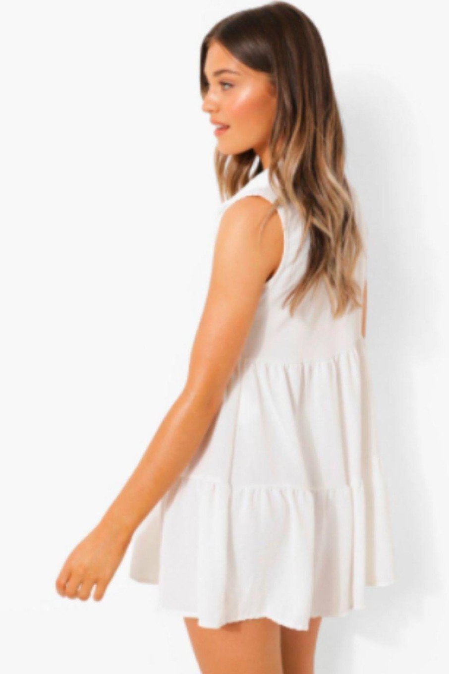 Women Styched Fashion | Ruffled White Mini Dress