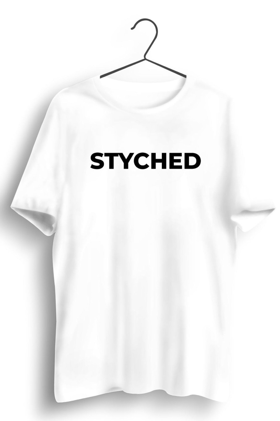 Men Styched | Styched Font White Tshirt