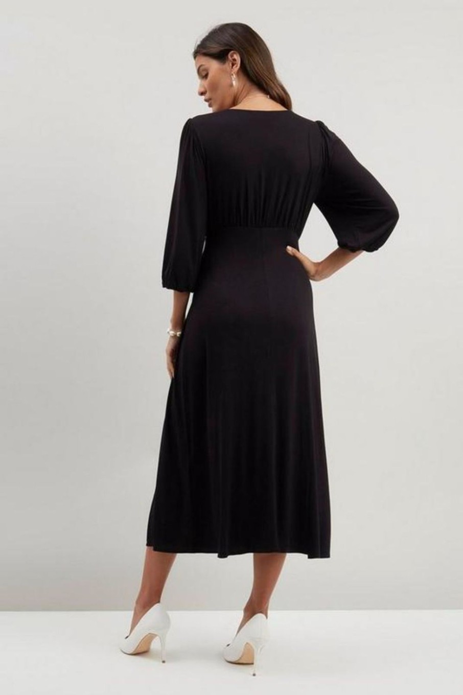 Women Styched Fashion | Poly Split Hem Midi Dress