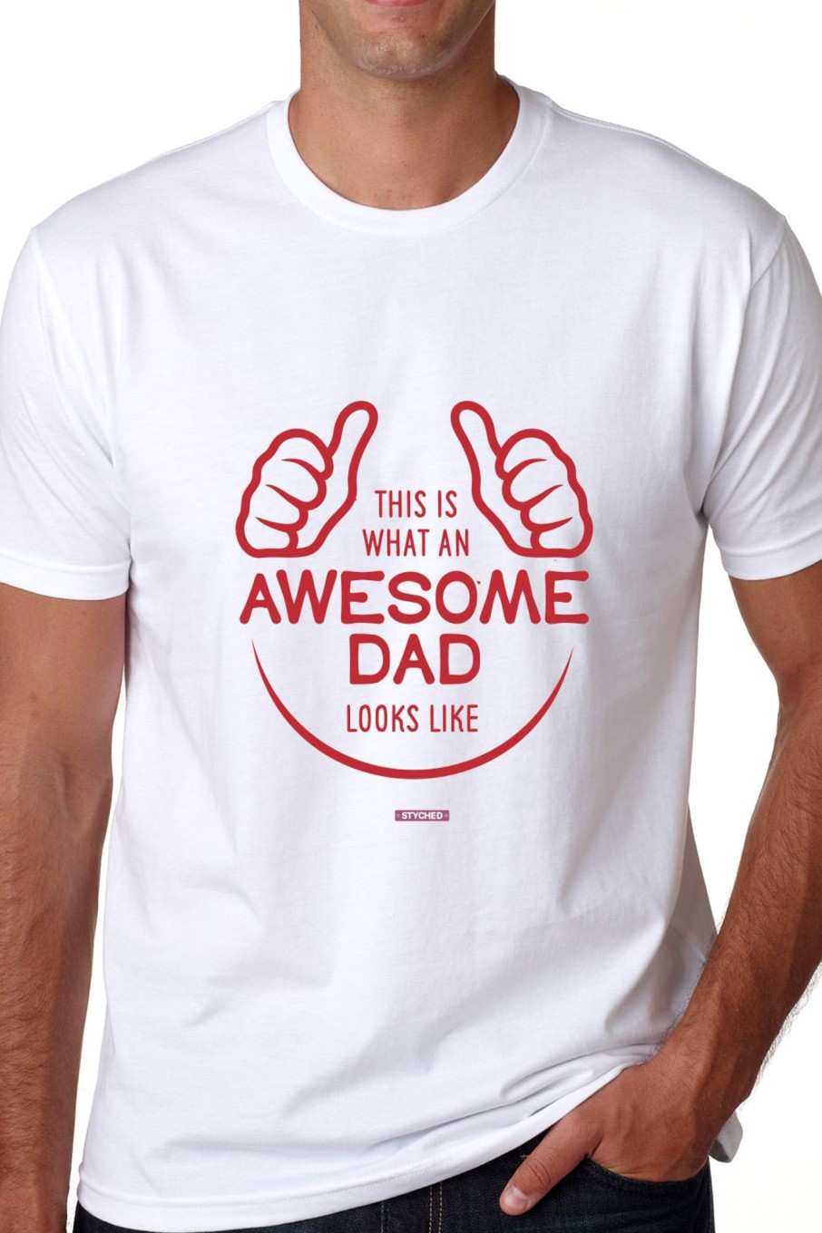 Men Styched Fashion | This Is What An Awesome Dad Looks Like - Graphic T-Shirt White Color