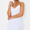 Women Styched Fashion | White V Neck Sleevless Dress