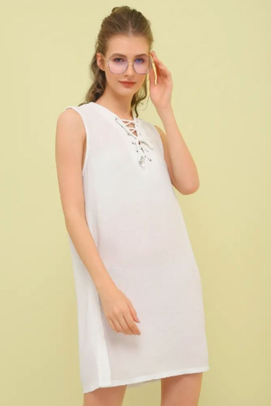 Women Styched Fashion | White Shift Dress