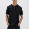 Men Styched Fashion | Short Sleeve Button-Neck T-Shirt