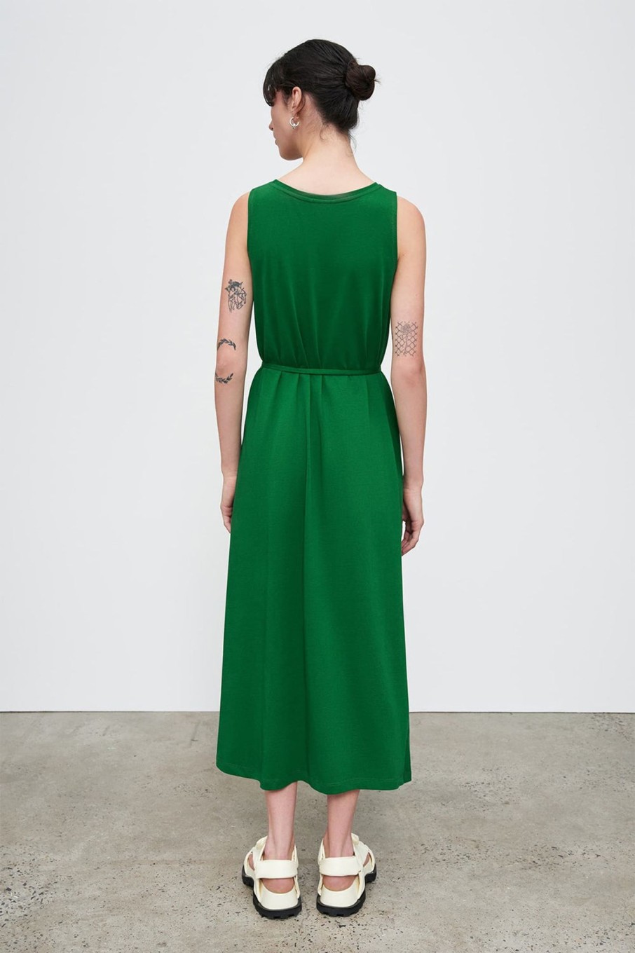 Women Styched Fashion | Gilded Glamour Green Dress