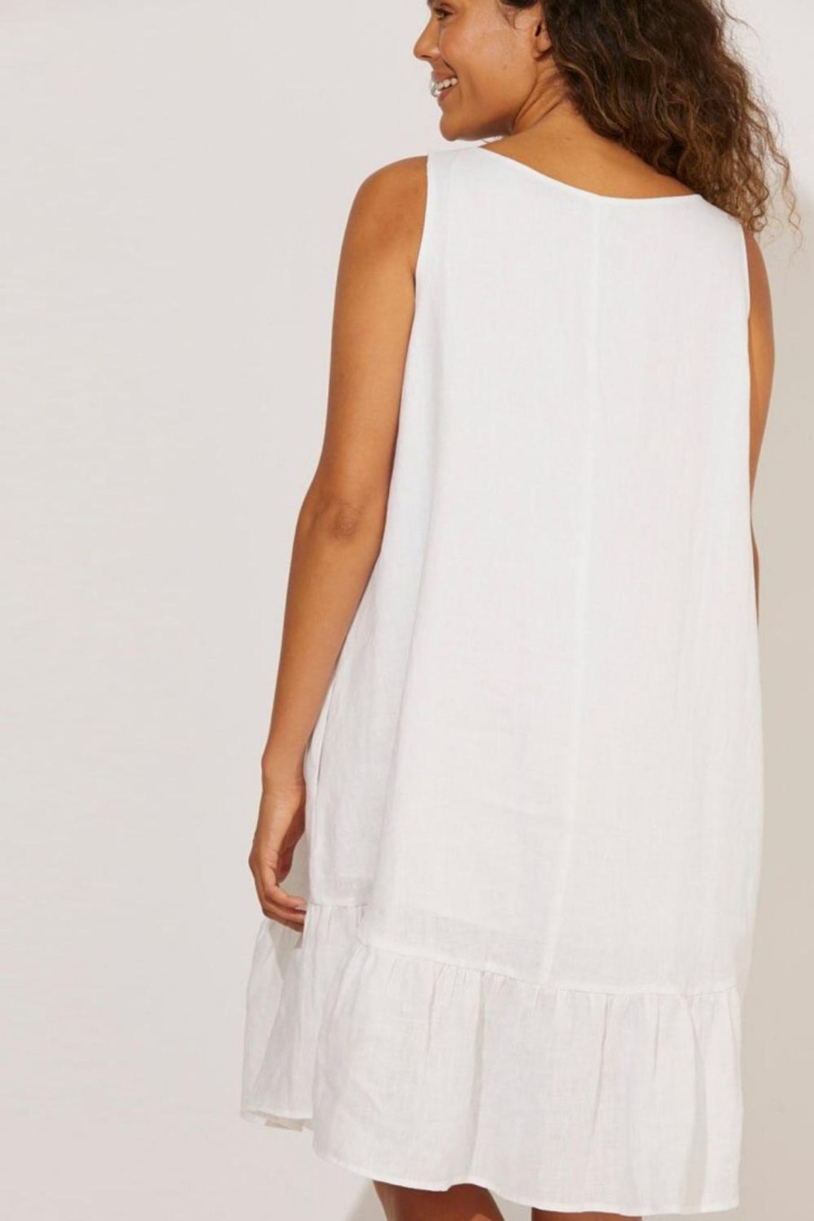 Women Styched Fashion | Cabana Tank Dress In White