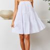 Women Styched Fashion | White Sleeveless Tier Dress