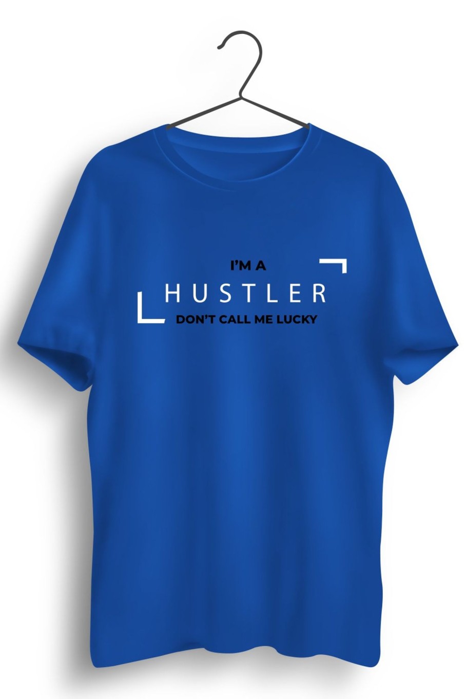 Men Styched | Hustler Graphic Printed Blue Tshirt